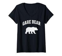 Femme Gare-Bear Sports Bear Surnom T-Shirt avec Col en V