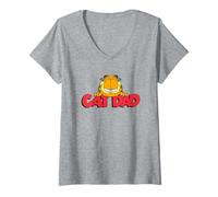 Femme Garfield Cat Dad Father's Day T-Shirt avec Col en V