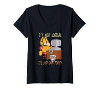 Femme Garfield - Ce n'est pas logique, c'est notre divertissement politique T-Shirt avec Col en V