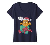 Femme Garfield Christmas Grumpy are We Having Fun Yet T-Shirt avec Col en V