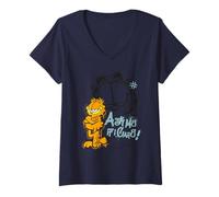 Femme Garfield Comic Retro Ask Me If I Care Art Style Cadeaux T-Shirt avec Col en V