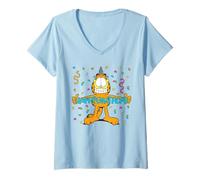 Femme Garfield Happy Birthday Confetti T-Shirt avec Col en V