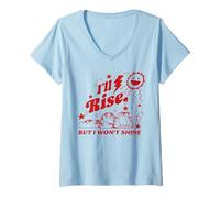 Femme Garfield Housse de Couette Motif Chat fatigué Style rétro années 80/90 T-Shirt avec Col en V