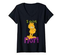 Femme Garfield - Je ne pense pas Chat T-Shirt avec Col en V