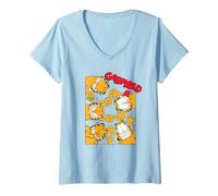 Femme Garfield Retro Comic Crazy Cat Mood Fun Pose Art Classique T-Shirt avec Col en V