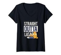 Femme Garfield Straight Outta Lasagna T-Shirt avec Col en V