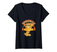 Femme Garfield Summerween Tropical Spooky Cartoon Cat T-Shirt avec Col en V