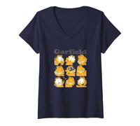 Femme Garfield The Many Emotions Of Garfield Box Up T-Shirt avec Col en V