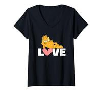 Femme Garfield Valentine's Day Relaxed and in Love T-Shirt avec Col en V