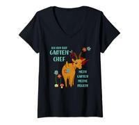 Femme Gartenchef Chef Mon Jardin Mes règles Jardinier Fun T-Shirt avec Col en V