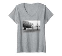 Femme Gary Numan Electronic Pop Artist & Pilot par Allan Ballard T-Shirt avec Col en V