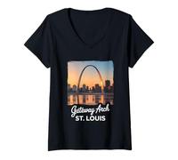 Femme Gateway Arch Saint-Louis T-Shirt avec Col en V