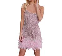 Femme Gatsby Robe Couleur Unie Sans Manche 1920S à Frange Bretelles Chic Charleston Déguisement Pour Soirée Danse Latine