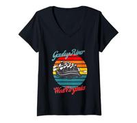 Femme Gauley River West Virginia Rafting Canoë T-Shirt avec Col en V