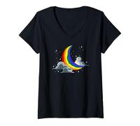 Femme Gay Moon Ce n'est Pas Une Phase Gay T-Shirt avec Col en V