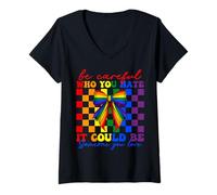 Femme Gay Pride : fais attention à qui tu détestes pourrait être quelqu'un que tu aimes T-Shirt avec Col en V