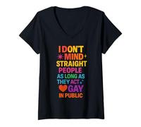 Femme Gay Pride Queer LGBT Humour Sassy Loud T-Shirt avec Col en V