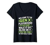 Femme Gen X We Don't Care Shirt Boomer Gen X Cadeaux Vintage 1975 T-Shirt avec Col en V