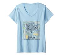 Femme Généalogie Héritage des Racines des Arbres de la Famille des T-Shirt avec Col en V