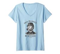 Femme Général Ambrose Burnside Old Burney Civil War T-Shirt avec Col en V
