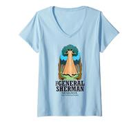 Femme General Sherman Tree Séquoia Nationalpark Géant Séquoia T-Shirt avec Col en V