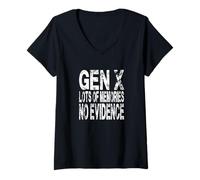 Femme Génération X : Beaucoup de Souvenirs, Aucune Preuve drôle T-Shirt avec Col en V