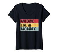 Femme Génial comme ma Maman Funny Vintage Distressed T-Shirt avec Col en V