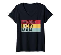 Femme Génial comme ma mère Funny Vintage Distressed T-Shirt avec Col en V