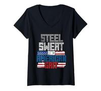 Femme Génie De L'armée Steel Sweat and American Grit T-Shirt avec Col en V