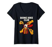 Femme Genouillère bionique de Remplacement du Genou pour Homme T-Shirt avec Col en V