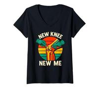 Femme Genouillère de Remplacement New Me Fun pour Homme T-Shirt avec Col en V