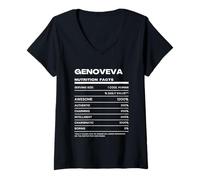 Femme Genoveva Valeur Nutritive Nom Drôle T-Shirt avec Col en V