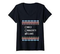 Femme Gentil Coquin Noël Claas Pull Moche T-Shirt avec Col en V