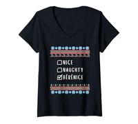 Femme Gentile Coquine Noël Bérénice Pull Moche T-Shirt avec Col en V