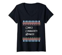 Femme Gentile Coquine Noël Maisy Pull Moche T-Shirt avec Col en V