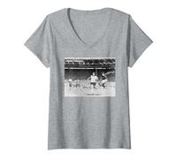 Femme Geoff Hurst England V West Germany Coupe du Monde de Football 1966 T-Shirt avec Col en V