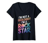 Femme Géologie Je ne suis Pas géologue Je suis Une Rock Star T-Shirt avec Col en V