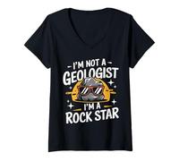 Femme Géologie Je ne suis Pas géologue Je suis Une Rock Star T-Shirt avec Col en V