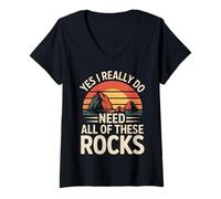 Femme Géologie Oui J'Ai Vraiment Besoin de Toutes Ces Roches T-Shirt avec Col en V
