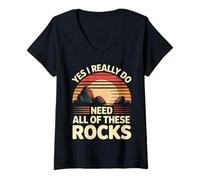 Femme Géologie Oui J'Ai Vraiment Besoin de Toutes Ces Roches T-Shirt avec Col en V