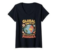 Femme Géologie « UNITÉ Mondiale ? Été là, Fait ça » Pangée T-Shirt avec Col en V