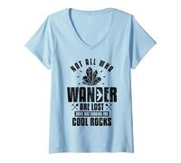 Femme Geology Rocks Minéral Cristal Géologue Drôle T-Shirt avec Col en V