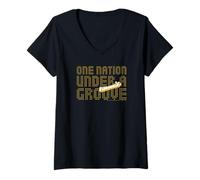 Femme George Clinton Funkadelic One Nation Under A Groove T-Shirt avec Col en V