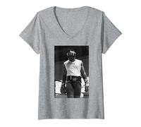 Femme George Foreman entraîne le match de boxe Muhammad Ali pour le championnat T-Shirt avec Col en V