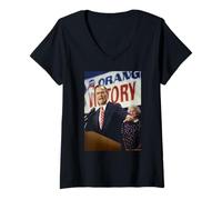 Femme George H. W. Bush, Rassemblement pour la Victoire du président américain Michael Grecco T-Shirt avec Col en V