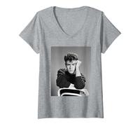 Femme George Michael de Wham ! Duo Pop Last Christmas 1982 T-Shirt avec Col en V