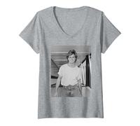 Femme George Michael of Wham! Pop Duo Last Christmas Chanteur T-Shirt avec Col en V