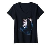 Femme George Michael Solo Faith World Tour Londres 1988 Post Wham! T-Shirt avec Col en V