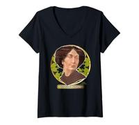 Femme George Sand, écrivain français T-Shirt avec Col en V
