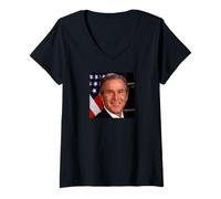 Femme George W. Bush T-Shirt avec Col en V
